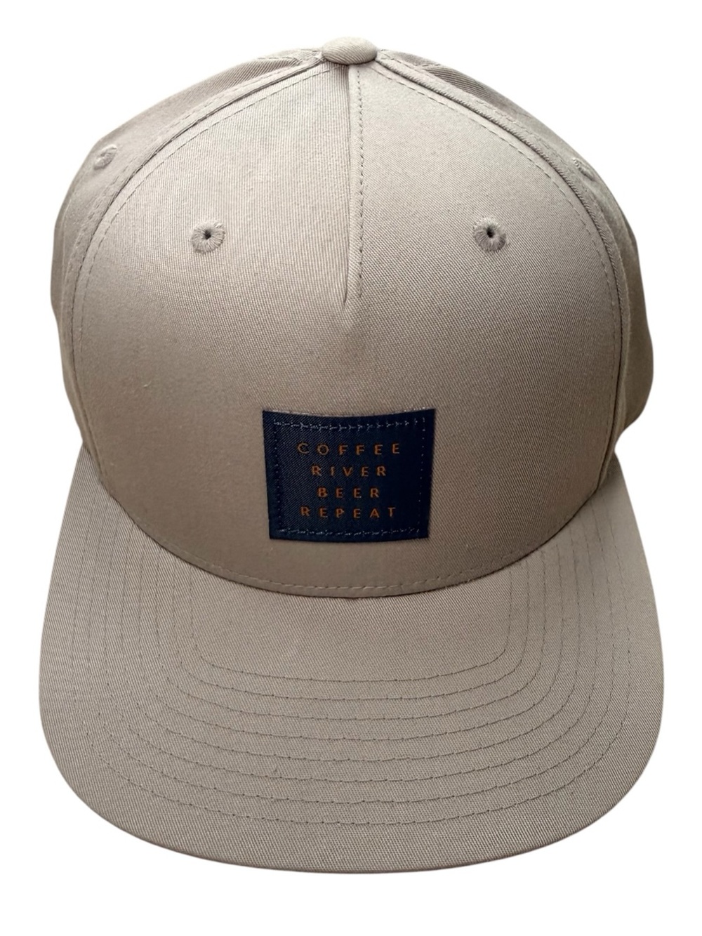 REVOLVR Menswear Coffee River Beer Repeat Snapback Hat Khaki